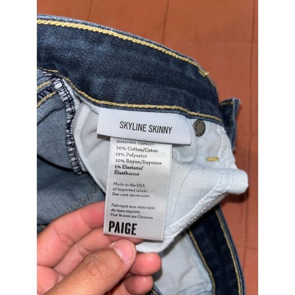 Paige Womens Dark Wash Skyline Skinny Jeans Size 29 - Picture 10 of 11